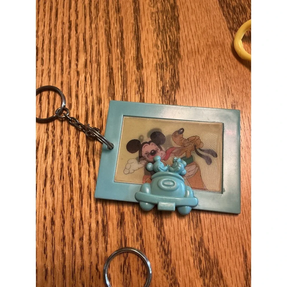 Vintage Disney Mickey Mouse Keychain Lot Applause Pluto Book Picture Frame PVC